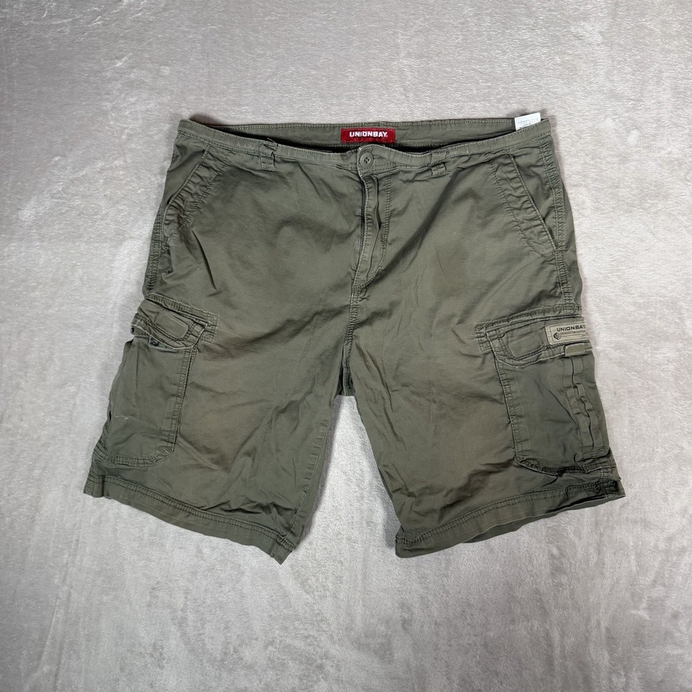 Unionbay Cargo Shorts Mens Size 38 Grey Stretch Cotton Casual Utility Pockets